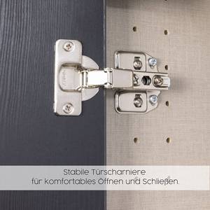 Drehtürenschrank Costa mit Spiegeltür Alpinweiß / Graumetallic - Breite: 136 cm