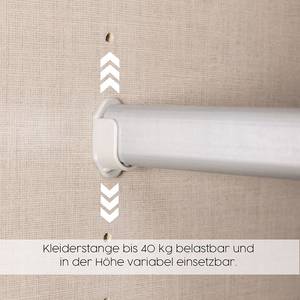 Drehtürenschrank Costa mit Spiegeltür Alpinweiß / Graumetallic - Breite: 136 cm