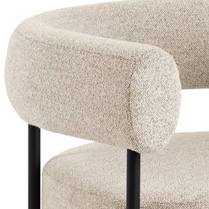 Loungesessel Kerame Bouclé / Stahl -  Beige / Schwarz