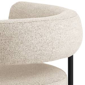 Loungesessel Kerame Bouclé / Stahl -  Beige / Schwarz