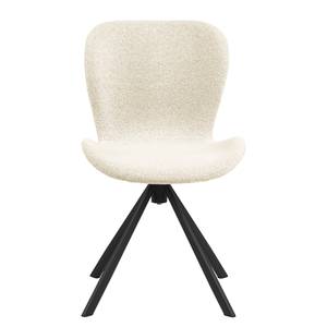 Drehbarer Polsterstuhl LIVARAS 2er-Set Bouclé Stoff Moena: Creme