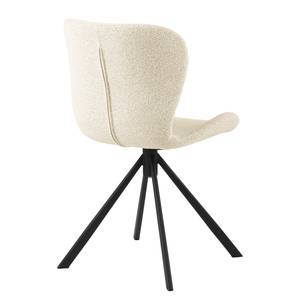 Drehbarer Polsterstuhl LIVARAS 2er-Set Bouclé Stoff Moena: Creme