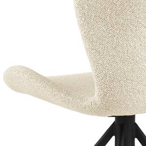 Drehbarer Polsterstuhl LIVARAS 2er-Set Bouclé Stoff Moena: Creme