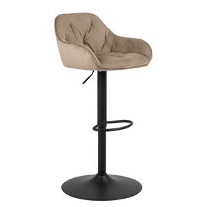 Chaises de bar Magrin - Lot de 2 Velours Vilda: Taupe