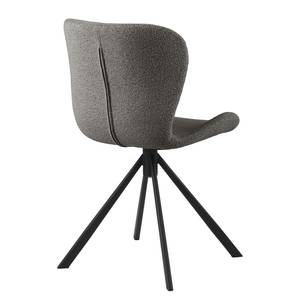 Chaises pivotantes LIVARAS - Lot de 2 Tissu Bouclé Moena: Anthracite