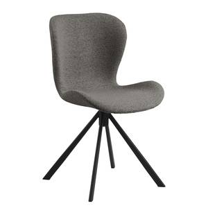 Chaises pivotantes LIVARAS - Lot de 2 Tissu Bouclé Moena: Anthracite