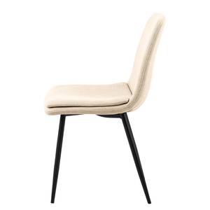 Chaises capitonnées Morwad - Lot de 4 Tissu structuré / Acier - Beige / Noir