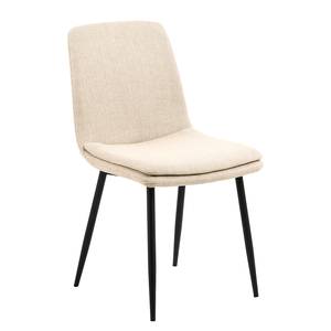 Chaises capitonnées Morwad - Lot de 4 Tissu structuré / Acier - Beige / Noir