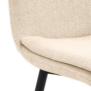 Chaises capitonnées Morwad - Lot de 4 Tissu structuré / Acier - Beige / Noir