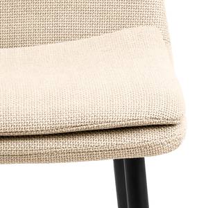 Chaises capitonnées Morwad - Lot de 4 Tissu structuré / Acier - Beige / Noir