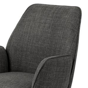 Chaises à accoudoirs Colmes - Lot de 2 Tissu structuré Badia: Anthracite