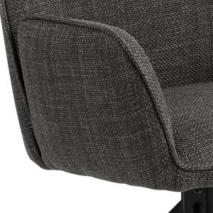 Chaises à accoudoirs Colmes - Lot de 2 Tissu structuré Badia: Anthracite