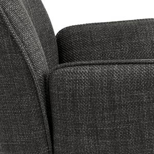 Chaises à accoudoirs Colmes - Lot de 2 Tissu structuré Badia: Anthracite