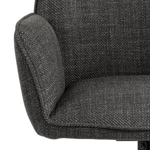 Chaises à accoudoirs Colmes - Lot de 2 Tissu structuré Badia: Anthracite