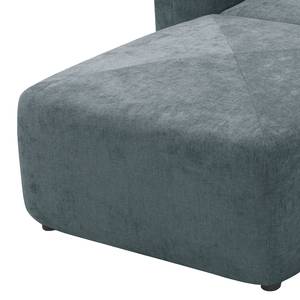 Ecksofa Finbo 2-Sitzer mit Longchair Ausrichtung universal - Webstoff Floricia: Blaugrau