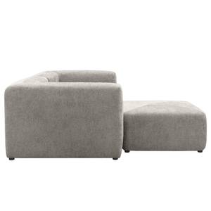 Ecksofa Finbo 2-Sitzer mit Longchair Ausrichtung universal - Webstoff Floricia: Grau