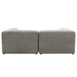 Ecksofa Finbo 2-Sitzer mit Longchair Ausrichtung universal - Webstoff Floricia: Grau