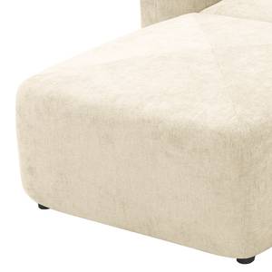 Ecksofa Finbo 2-Sitzer mit Longchair Ausrichtung universal - Webstoff Floricia: Beige