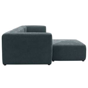 Ecksofa Finbo 3-Sitzer mit Longchair Ausrichtung universal - Webstoff Floricia: Blaugrau