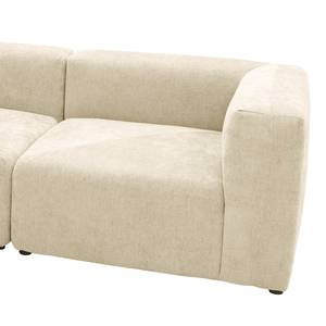 Hoekbank Finbo 3-zits met chaise longue oriëntatie universeel - Geweven stof Floricia: Beige