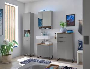 Armoire de toilette Emporia (éclairage) Gris mat - Largeur : 60 cm