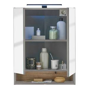 Armadietto a specchio Emporia illuminato Grigio opaco - Larghezza: 60 cm