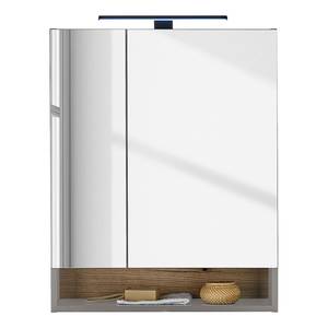 Armoire de toilette Emporia (éclairage) Gris mat - Largeur : 60 cm