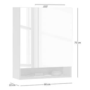 Armoire de toilette Emporia (éclairage) Gris mat - Largeur : 60 cm