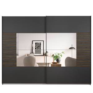 Armoire Barea - Portes miroirs Gris métallisé - Largeur : 271 cm