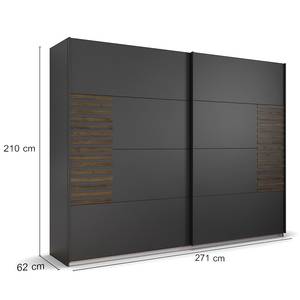 Armoire à portes coulissantes Barea Gris métallisé - Largeur : 271 cm