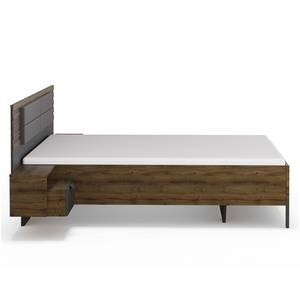 Bed met nachtkastjes Barea Metallic grijs - 160 x 200cm