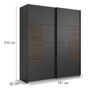 Schwebetürenschrank Barea Graumetallic - Breite: 181 cm