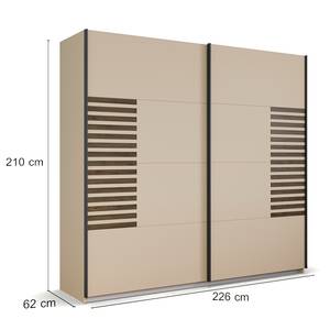 Armoire à portes coulissantes Barea Champagne - Largeur : 226 cm