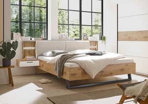 Bed met nachtkastjes + verlichting River Viking eikenhouten look/wit