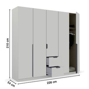 Armoire à portes battantes Cotty Gris soie - Largeur : 225 cm