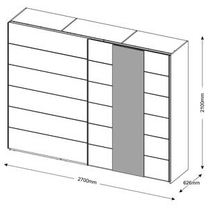 Schwebetürenschrank Bisao Weiß / Eiche Artisan Dekor