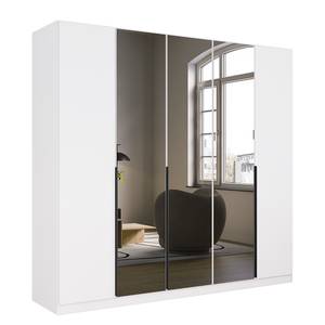 Draaideurkast Skyla type B grijs spiegelglas - Alpinewit - Breedte: 226 cm