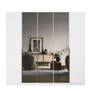 Armoire à portes battantes Skyla B Miroir gris - Blanc alpin - Largeur : 226 cm