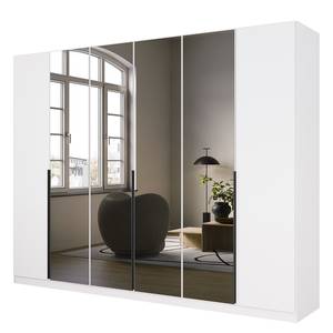 Armadio con ante battenti Skyla B Specchio grigio - Bianco alpino - Larghezza: 271 cm