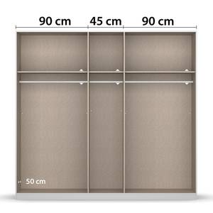 Drehtürenschrank Skyla Typ B Grauspiegel - Graumetallic - Breite: 226 cm