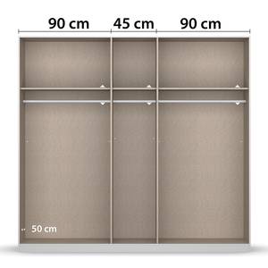 Drehtürenschrank Skyla Typ A Grauspiegel - Eiche Artisan Dekor - Breite: 226 cm