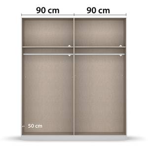 Drehtürenschrank Skyla Typ A Grauspiegel - Eiche Artisan Dekor - Breite: 181 cm