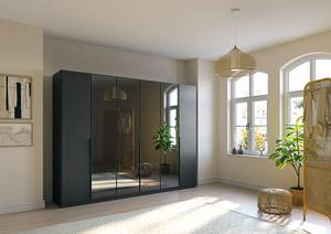 Armoire à portes battantes Skyla B Miroir gris - Gris métallisé - Largeur : 271 cm