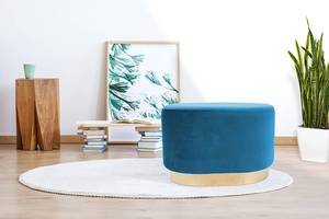 Hocker Nano Typ C Stahl - Samt - Blau - Breite: 36 cm