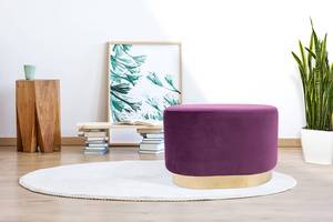 Hocker Nano Typ C Stahl - Samt - Violett - Breite: 36 cm