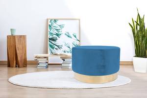 Hocker Nano Typ C Stahl - Samt - Blau - Breite: 55 cm