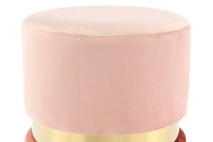 Hocker Gipsy Typ D Metall - Polyester - Rosa