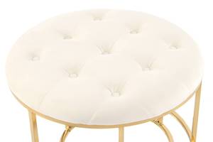 Hocker Becky 2er-Set Eisen / Gold - Polyester - Ivory