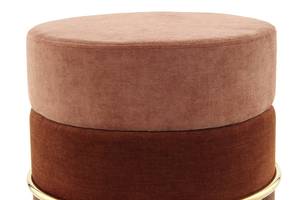 Hocker Matilda Typ B Eisen / verchromt - Samt - Terracotta