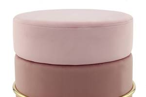 Hocker Matilda Typ A Eisen / verchromt - Samt - Rosa